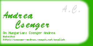 andrea csenger business card